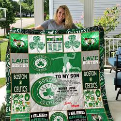 Boston Celtics - To My Son - Love Mom Quilt and Home Decor