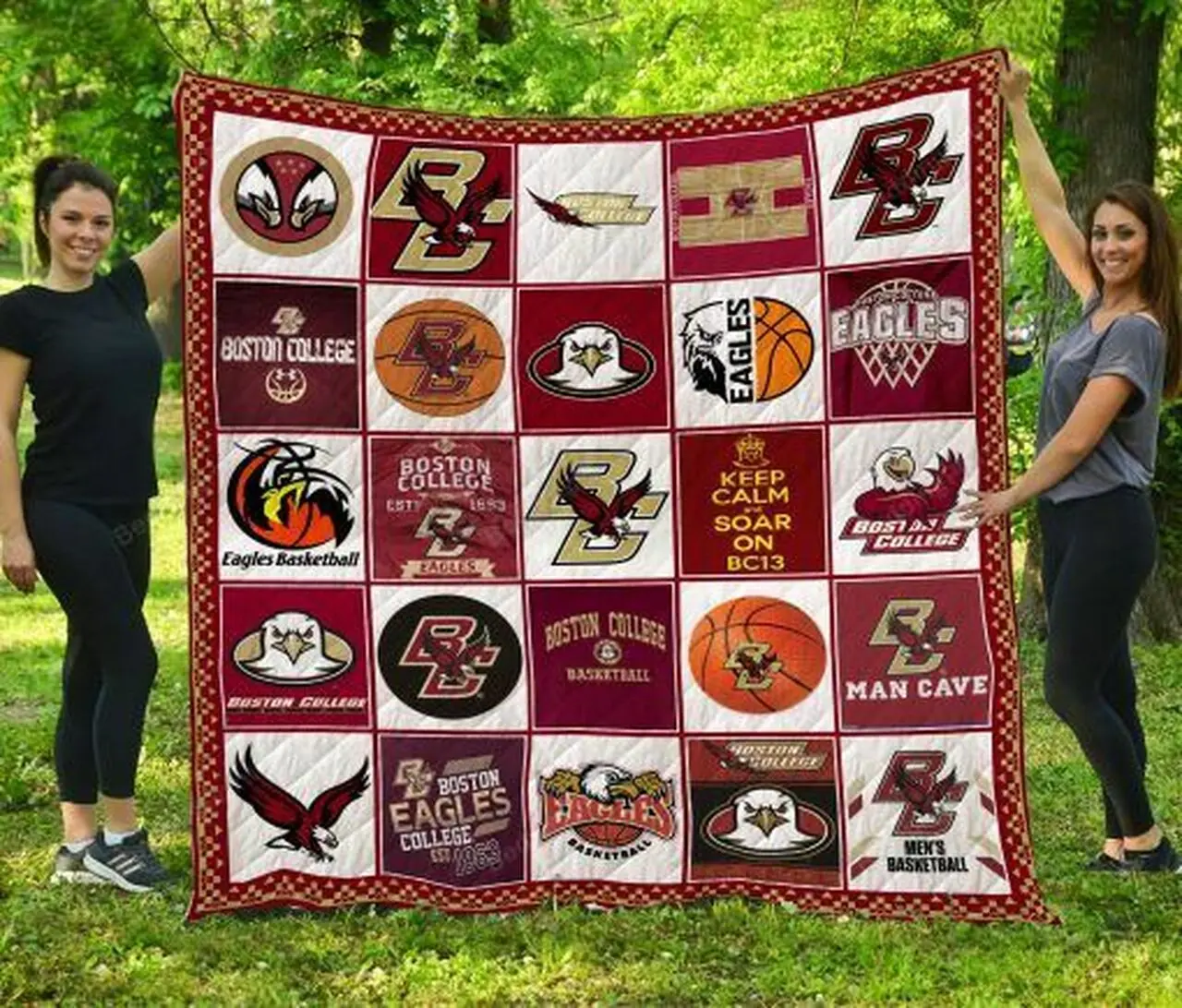 Boston College Eagles Quilt Blanket Great Customized Blanket Gifts For Birthday Christmas Thanksgiving and Home Decor