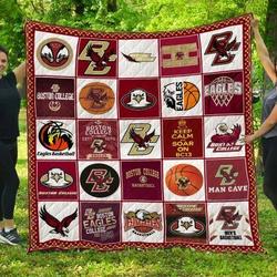 Boston College Eagles Quilt Blanket Great Customized Blanket Gifts For Birthday Christmas Thanksgiving and Home Decor