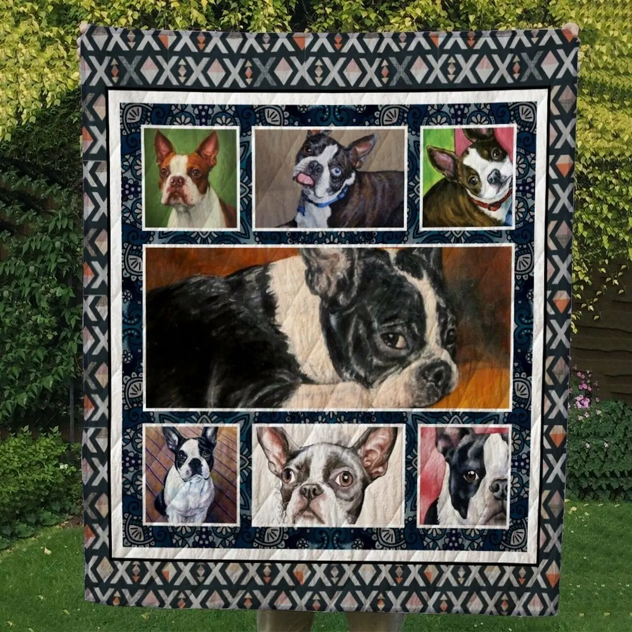 Boston Terrier Cl09100059Mdq Quilt Blanket and Home Decor