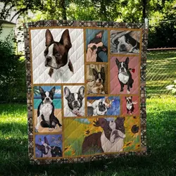 Boston Terrier Color Cl10100071Mdq Quilt Blanket and Home Decor