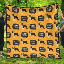 Boston Terrier Design Pattern DHCDHC DT1910 Quilt Blanket and Home Decor
