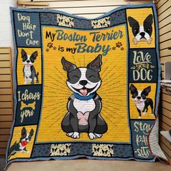 Boston Terrier Dog Quilt Blanket ABC07111097 and Home Decor