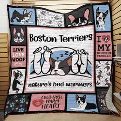 Boston Terrier Dog Quilt Blanket ABC07111777 and Home Decor