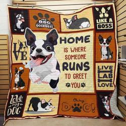 Boston Terrier Dog Quilt Blanket ABC07111809 and Home Decor