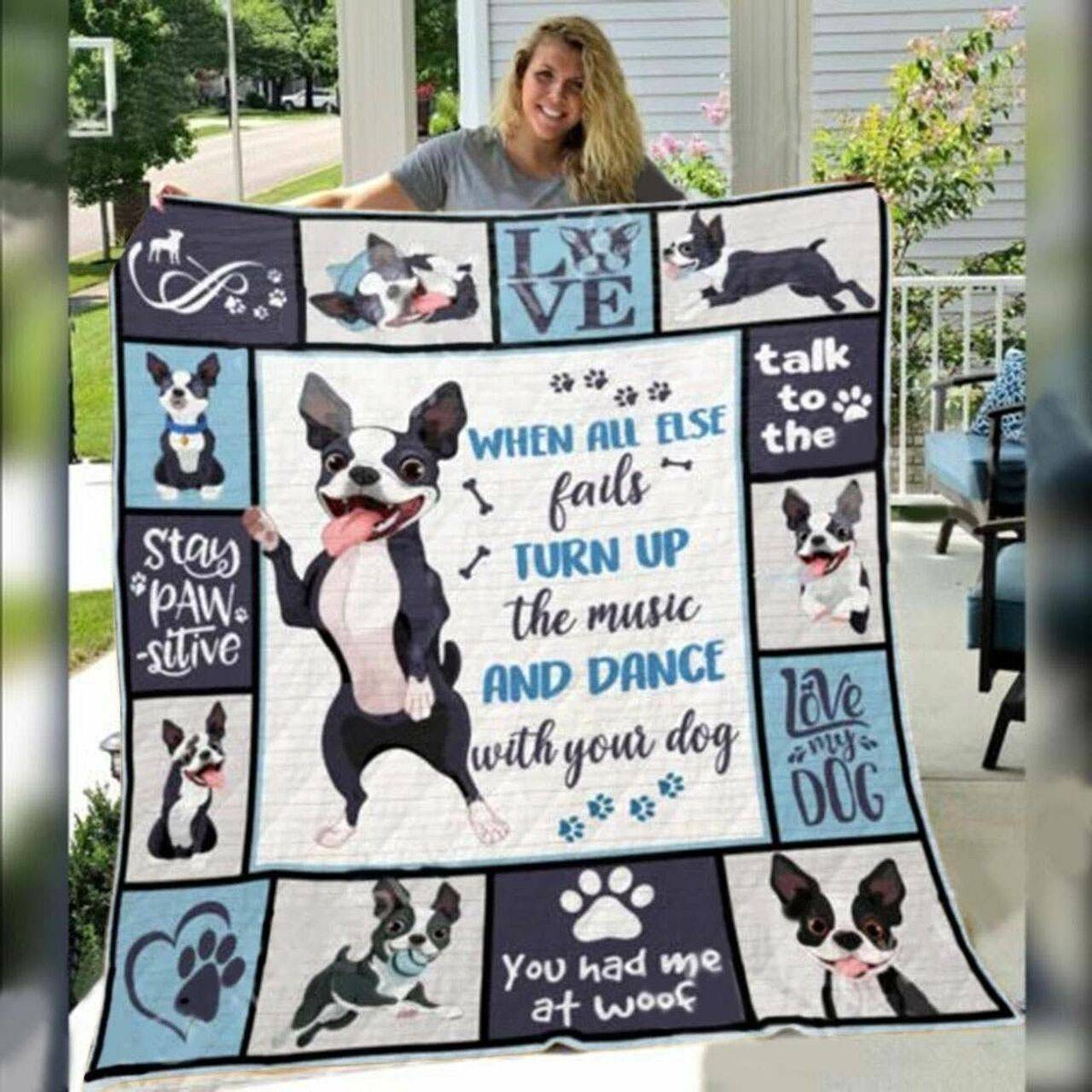Boston Terrier Ht26121919 3D Customized Quilt and Home Decor