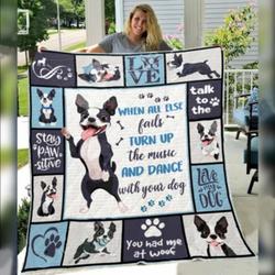 Boston Terrier Ht26121919 3D Customized Quilt and Home Decor