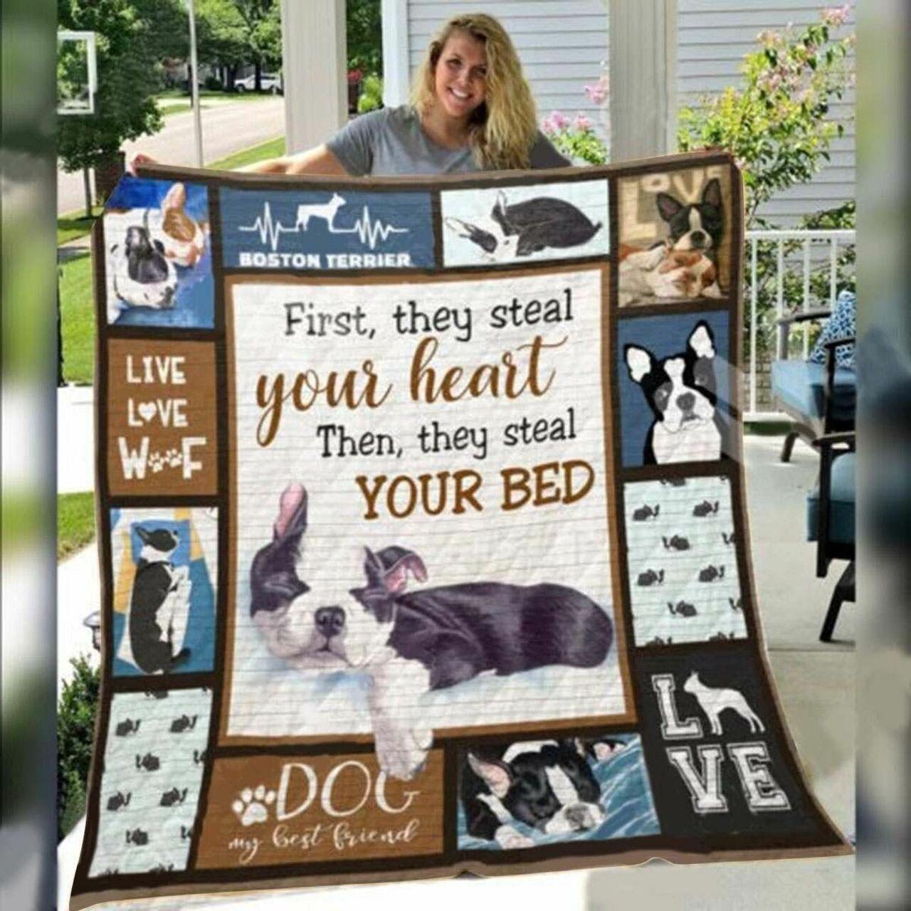 Boston Terrier Ht26121920 3D Customized Quilt and Home Decor