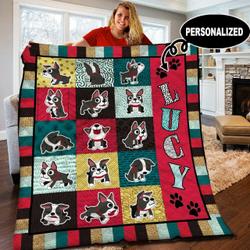 Boston Terrier Personalized Quilt Blanket BBB110526HT and Home Decor