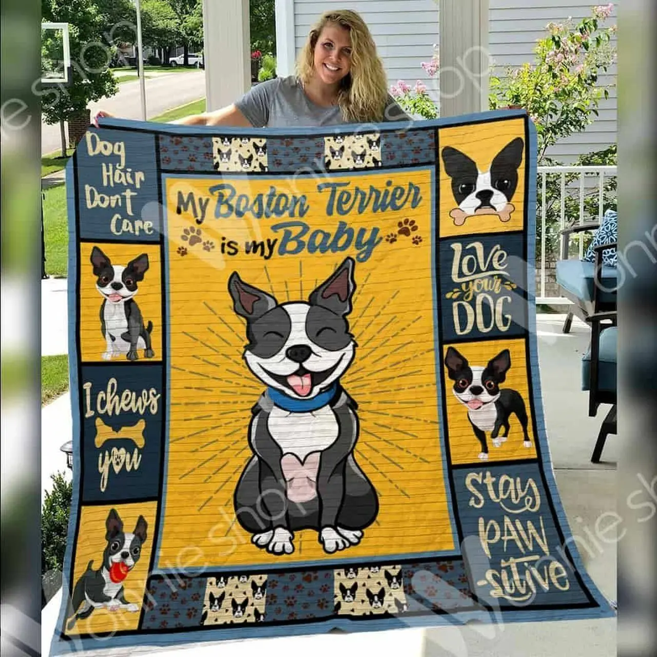 Boston Terrier Quilt Blanket ABC271102 and Home Decor