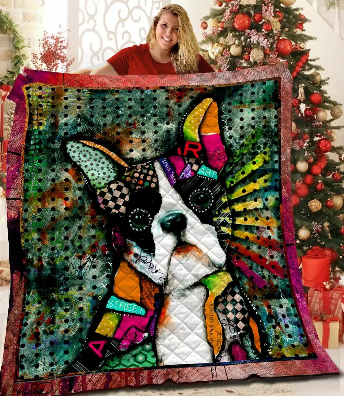 Boston Terrier Quilt Blanket BBB020102NB and Home Decor