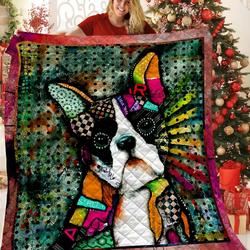 Boston Terrier Quilt Blanket BBB020102NB and Home Decor