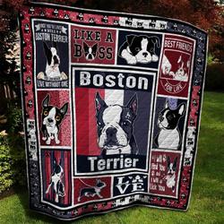 Boston Terrier Quilt Blanket Bbb090603Mh and Home Decor