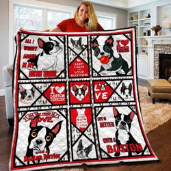 Boston Terrier Quilt Blanket Bbb190301Ht and Home Decor