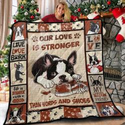 Boston Terrier Ver One 3D Customized Quilt and Home Decor
