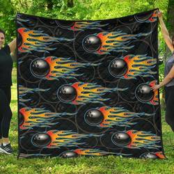Bowling Balls Flame Pattern DHCDHC DT1910 Quilt Blanket and Home Decor