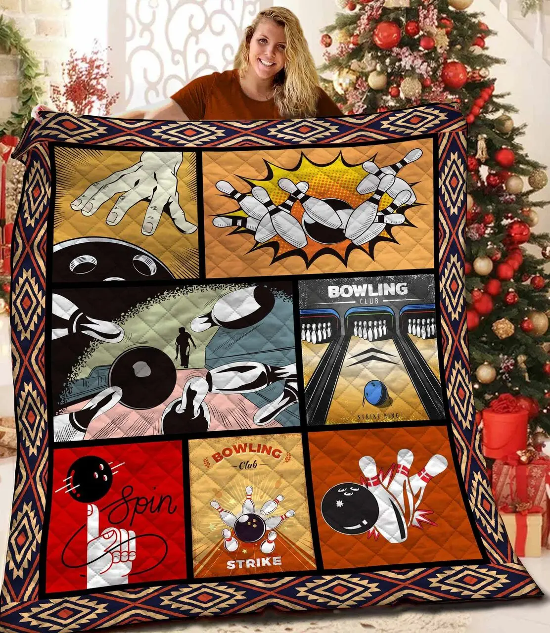 Bowling Quilt Blanket Bbb0411222Sm and Home Decor