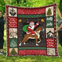 Boxer And Santa Quilt Jbhc Fuct3009 and Home Decor