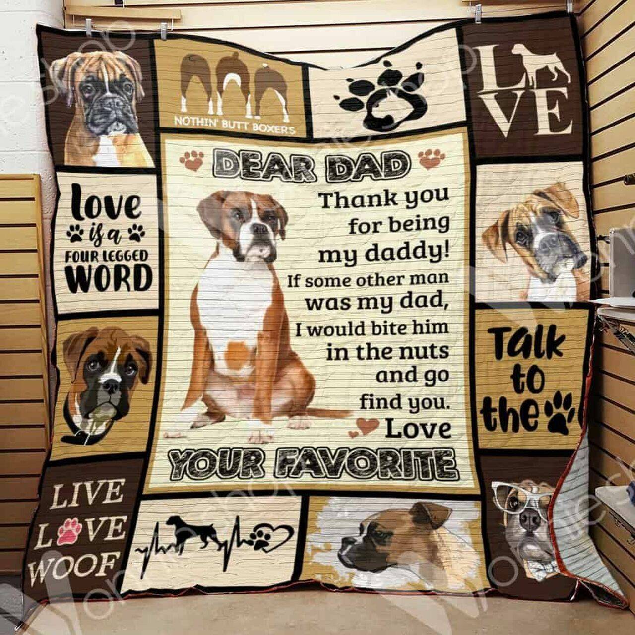 Boxer Dog Ee Quilt Yei and Home Decor