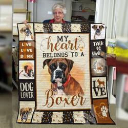 Boxer Dog O Quilt Bl and Home Decor