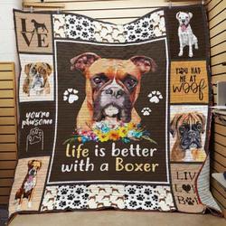 Boxer Dog Quilt Blanket ABC07111806 and Home Decor
