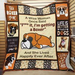 Boxer Dog Quilt Blanket ABC07111810 and Home Decor