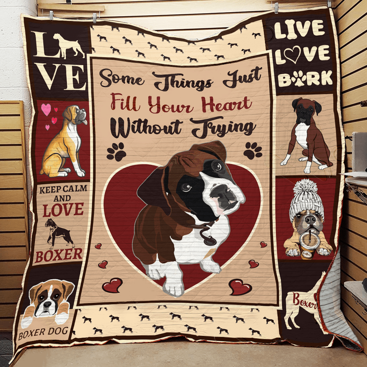 Boxer Dog Quilt Blanket ABC07111821 and Home Decor