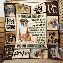 Boxer Dog Quilt Blanket ABC07111841 and Home Decor