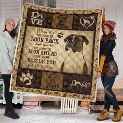 Boxer Dogs Beside You Blanket Quilt and Home Decor