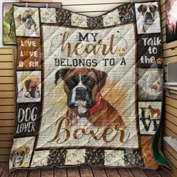 Boxer MaHeart 3D Customized Quilt and Home Decor