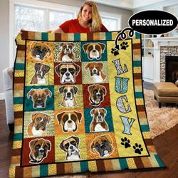 Boxer Personalized Quilt Blanket BBB120526HT and Home Decor