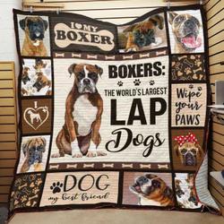 Boxer The WorldS Largest Lap Dogs Quilt Blanket Great Customized Blanket Gifts For Birthday Christmas Thanksgiving and Home Decor