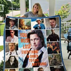 Brad Pitt Cast Quilt Blanket 01 and Home Decor
