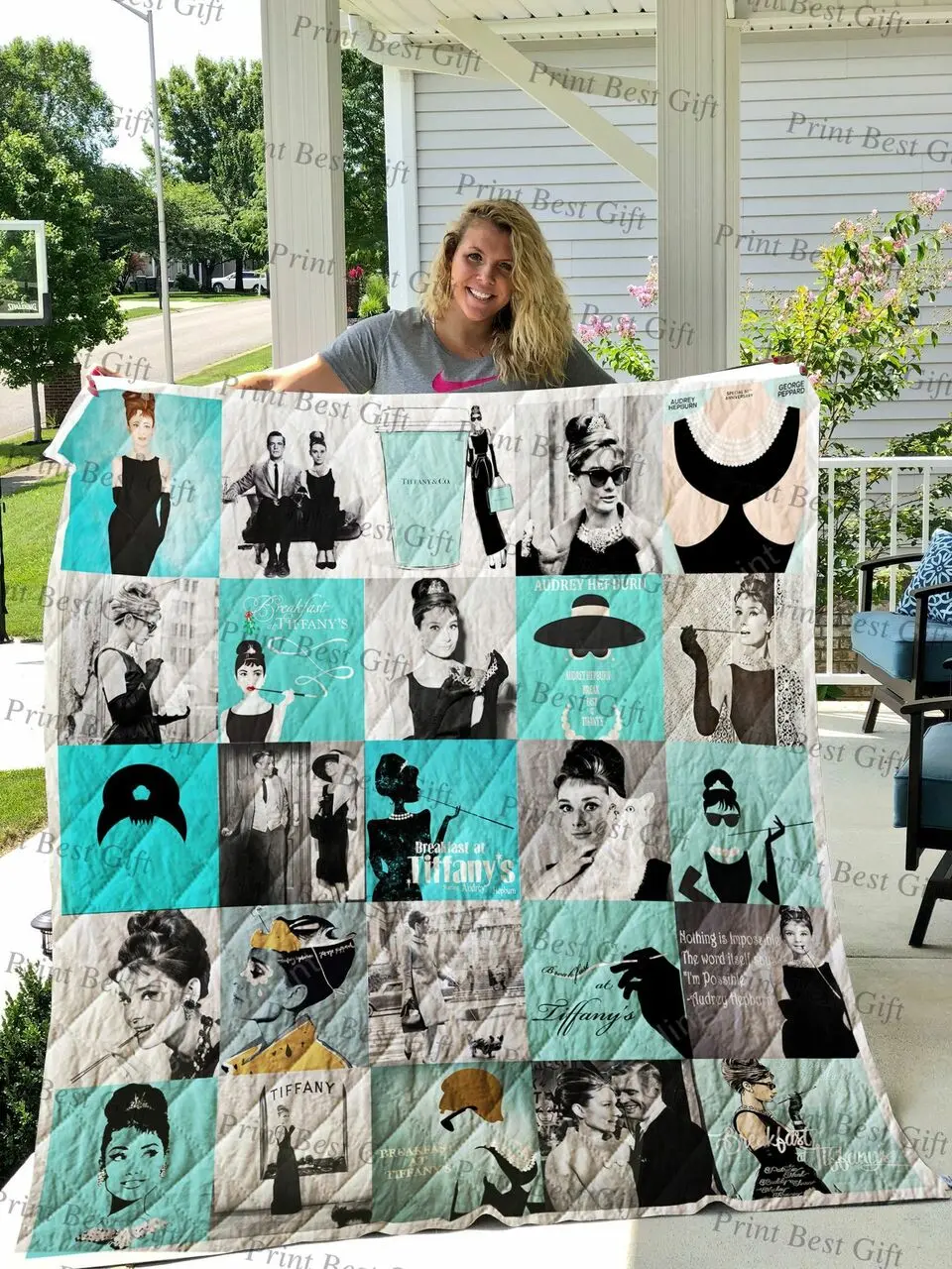 Breakfast At Tiffany’S Poster Quilt Blanket Ver 2 and Home Decor