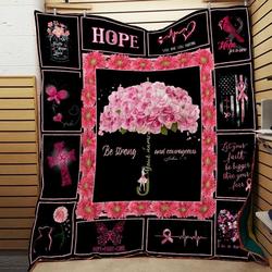Breast Cancer Awareness Be Strong And Courageous Quilt and Home Decor