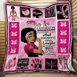 Breast Cancer Awareness Black Woman Cl18100113Mdq Quilt Blanket and Home Decor