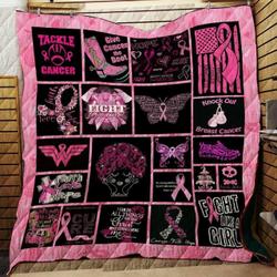 Breast Cancer Fight For A Cure Quilt Blanket Great Customized Blanket Gifts For Birthday Christmas Thanksgiving and Home Decor