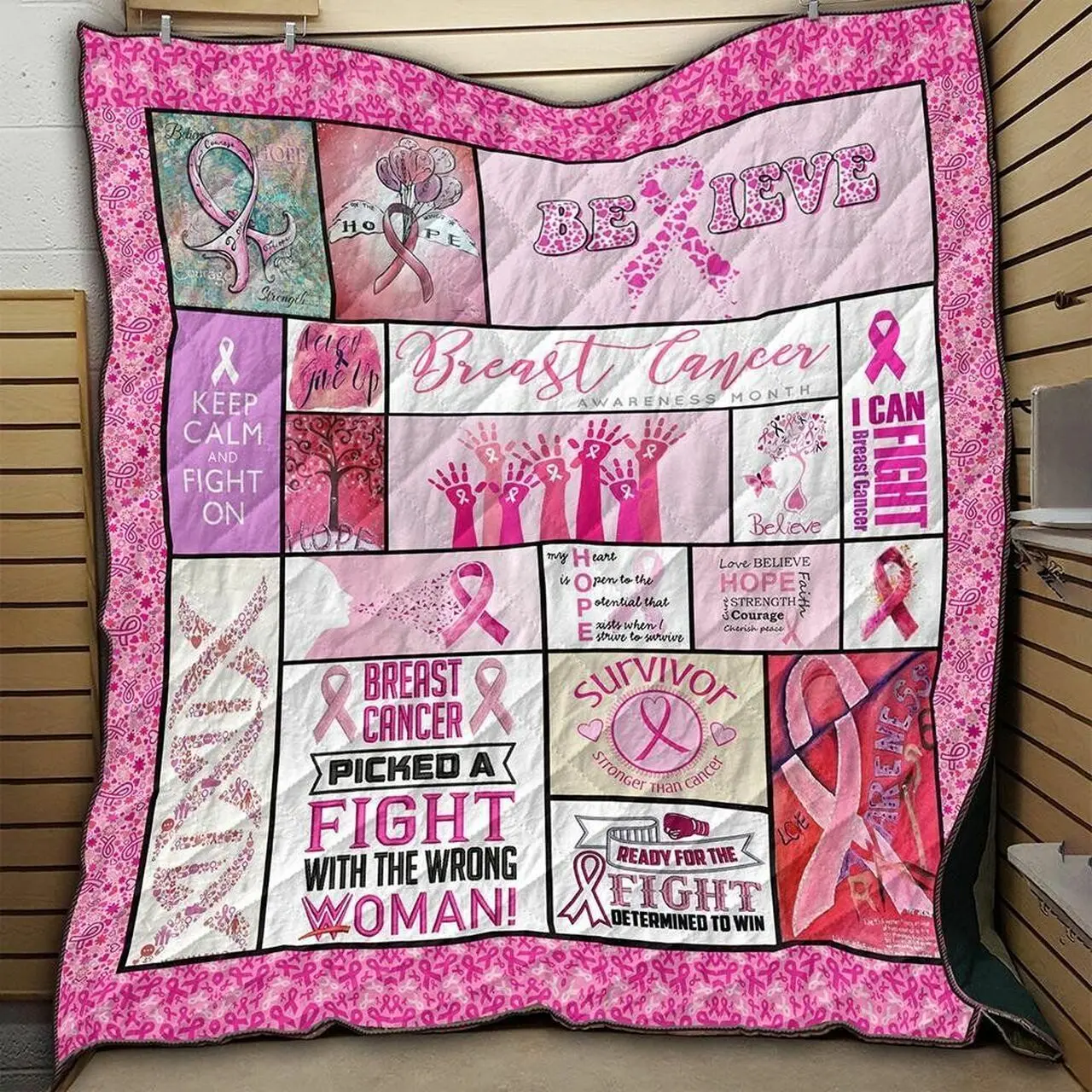 Breast Cancer Women Fighting 3D Customized Quilt and Home Decor