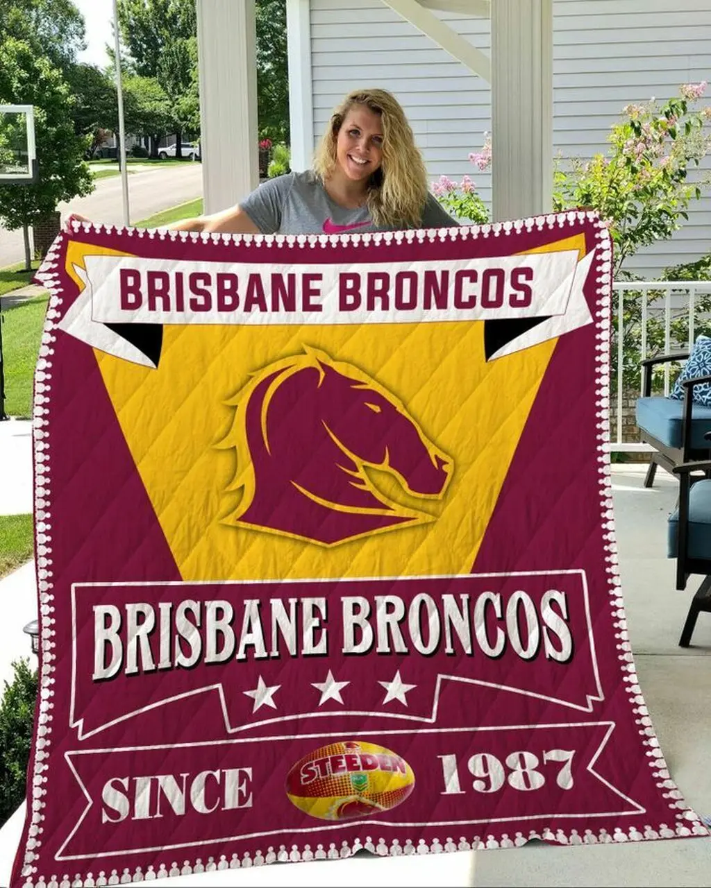 Brisbane Broncos Since 1987 Quilt Blanket Bs259 and Home Decor