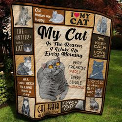 British Shorthair Quilt Blanket Bbb040636Ht and Home Decor