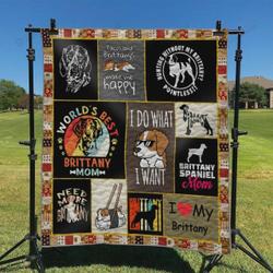 Brittany Spaniel I Do What I Want Quilt Blanket Great Customized Blanket Gifts For Birthday Christmas Thanksgiving and Home Decor