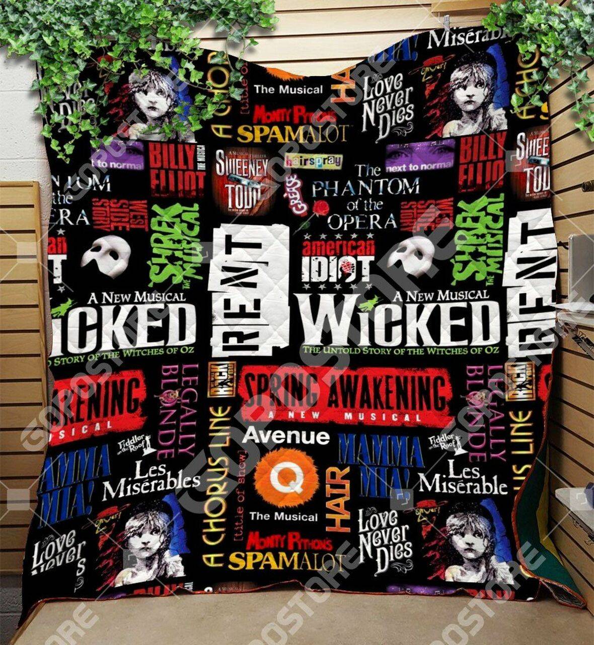Broadway Musical Collage Like 3D Personalized Customized Quilt Blanket 1301 and Home Decor