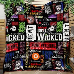 Broadway Musical Collage Like 3D Personalized Customized Quilt Blanket 1301 and Home Decor