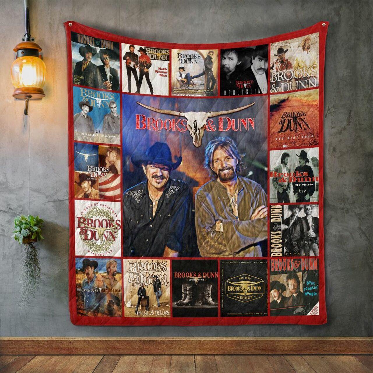 Brooks & Dunn Album Covers Quilt Blanket and Home Decor