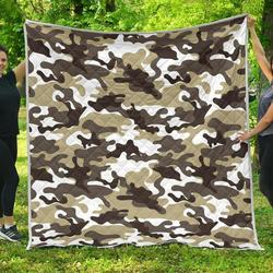 Brown And White Camouflage Cl17100157Mdq Quilt Blanket and Home Decor