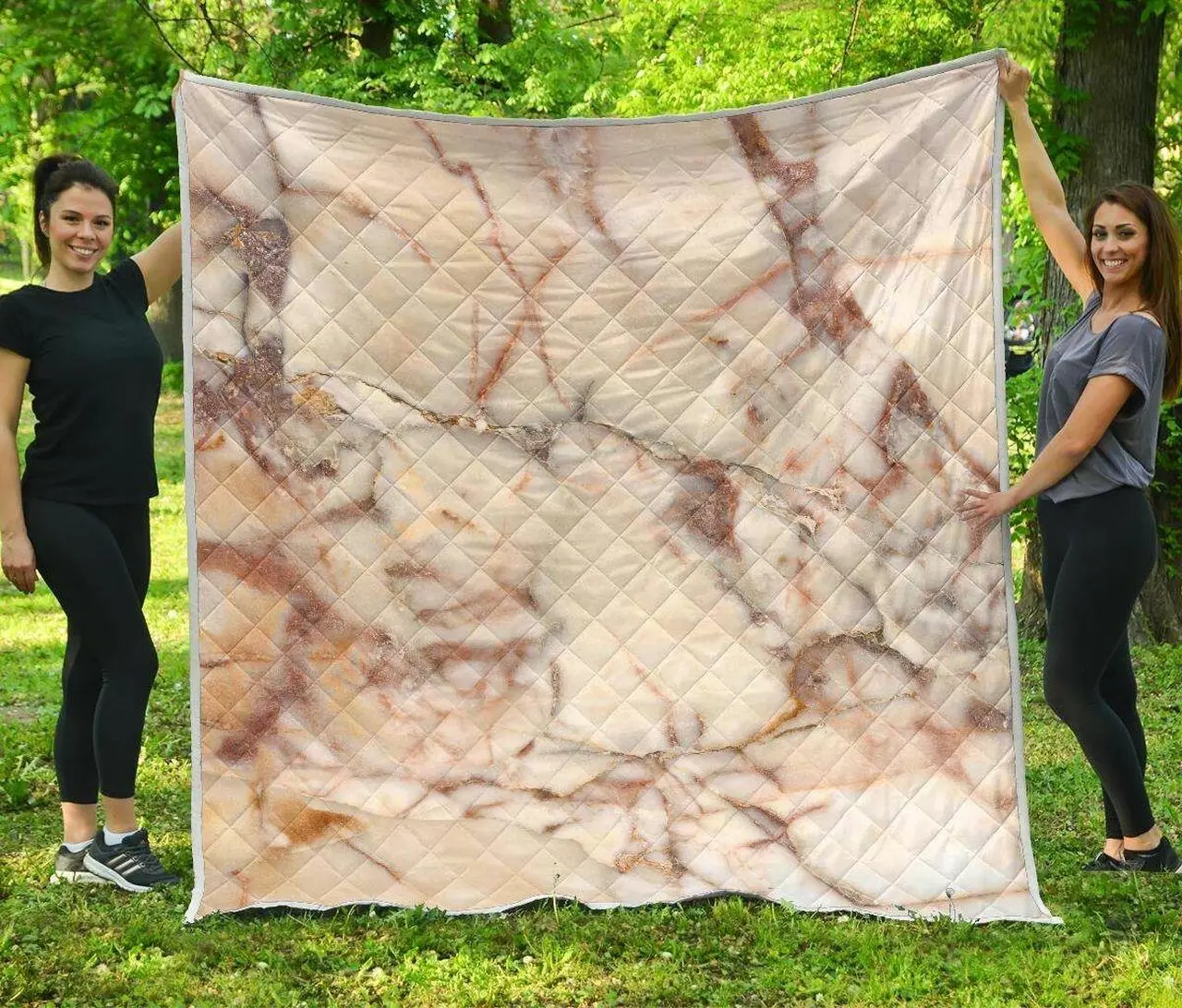 Brown Beige Marble Cl17100159Mdq Quilt Blanket and Home Decor