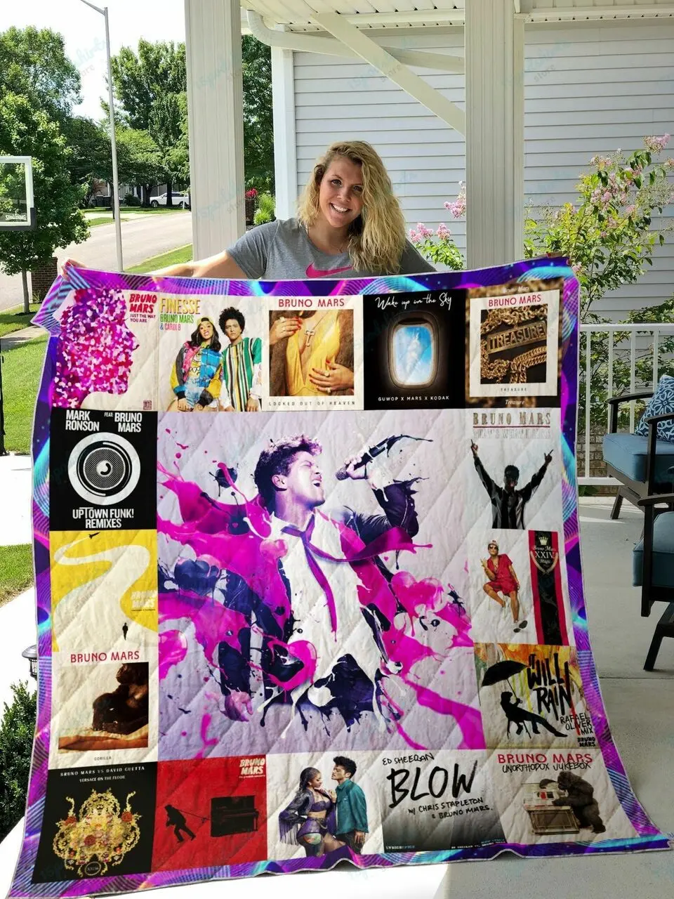 Bruno Mars Style 2 Album Covers Quilt Blanket and Home Decor