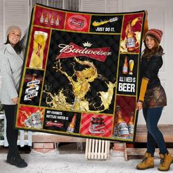 Budweiser Funny Beer Lover Gift Idea Quilt and Home Decor