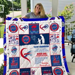 Buffalo Bills - To My Grandson - Love Grandmom Quilt and Home Decor