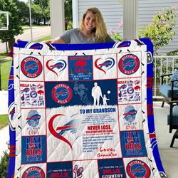Buffalo Bills - To My Grandson - Love Grandpa Quilt and Home Decor